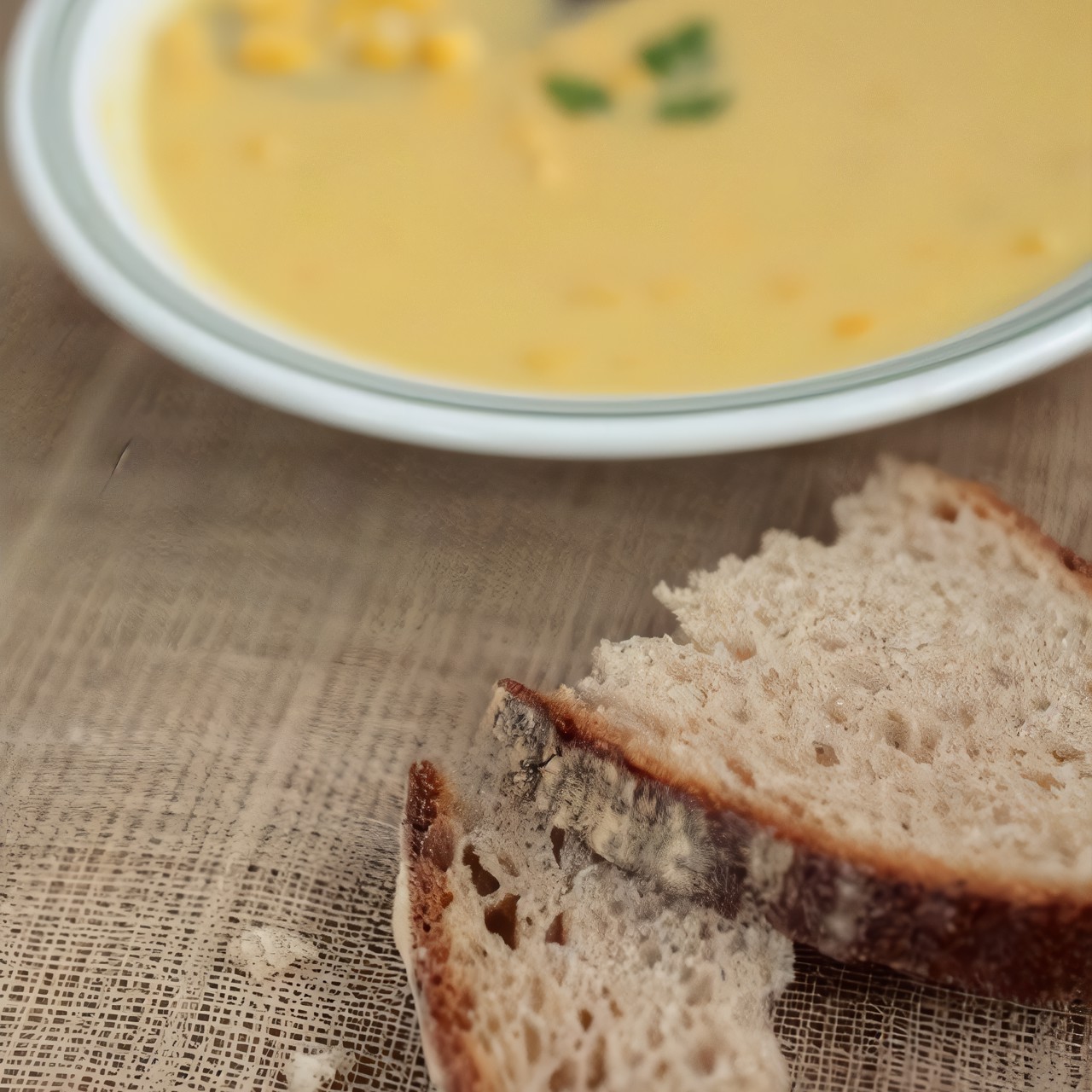 Тыквенный суп с поджаренной сладкой кукурузой
