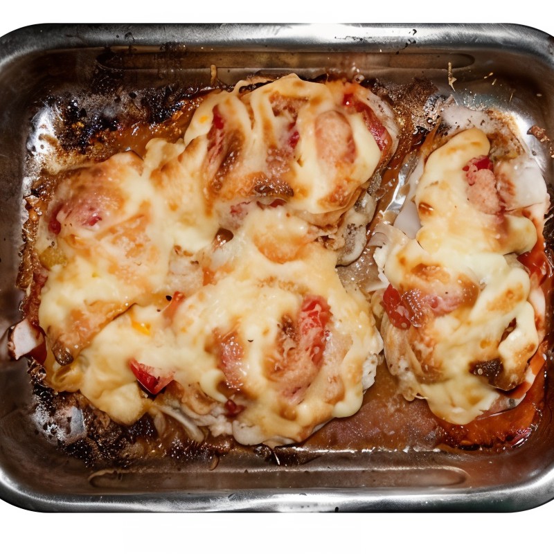 Треска, запеченная с чеддером и помидорами