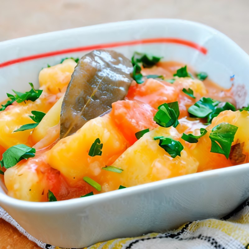 Тушеные картофель с морковью и специями