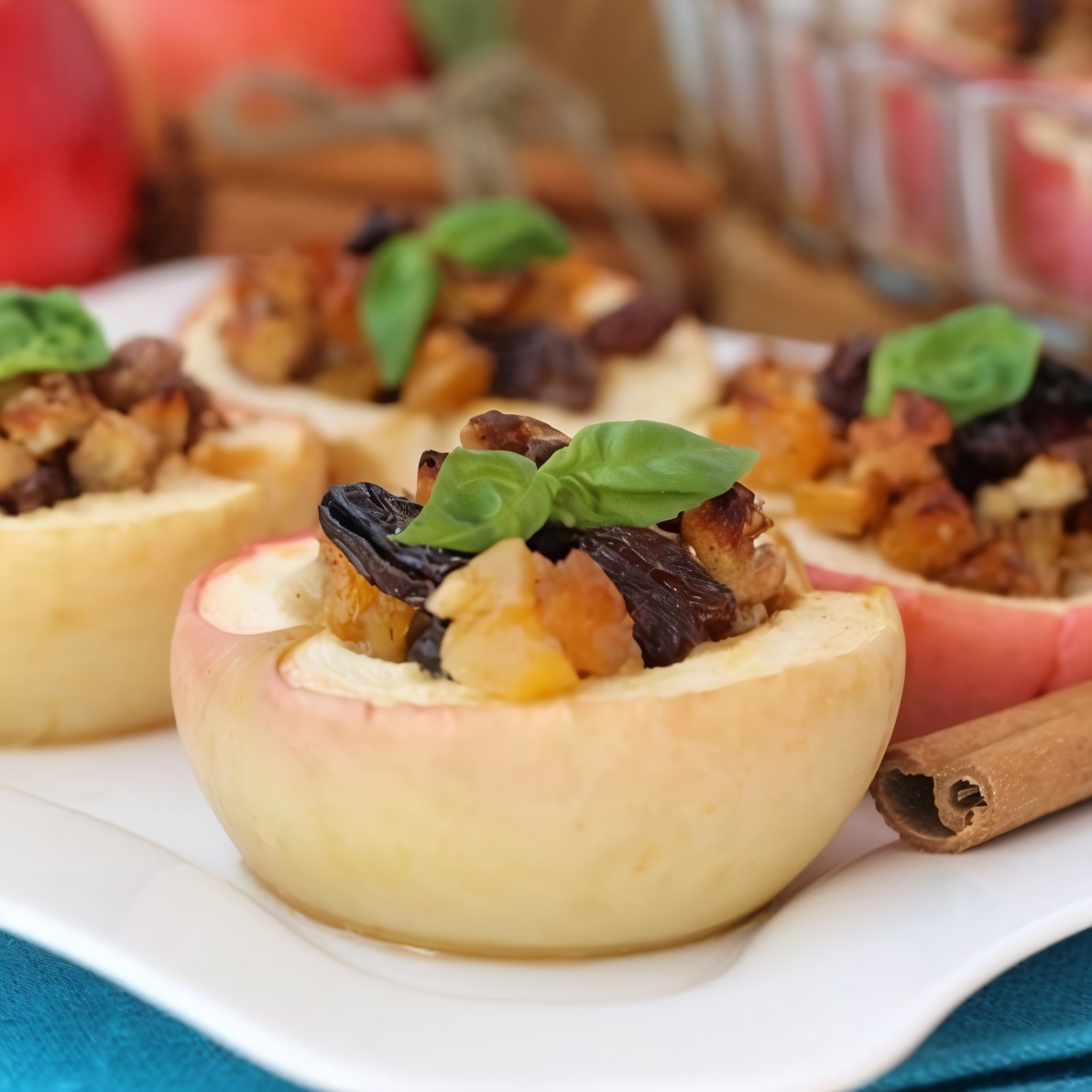Запеченные яблоки с орехами и сухофруктами