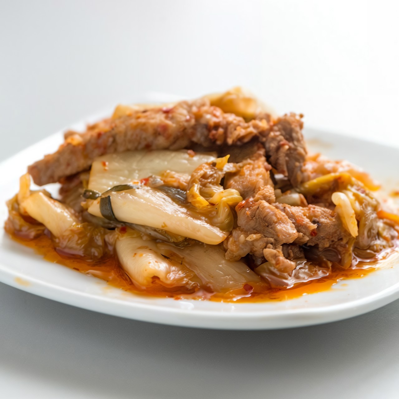 Жареная кимчи со свининой (Кимчи поккум)