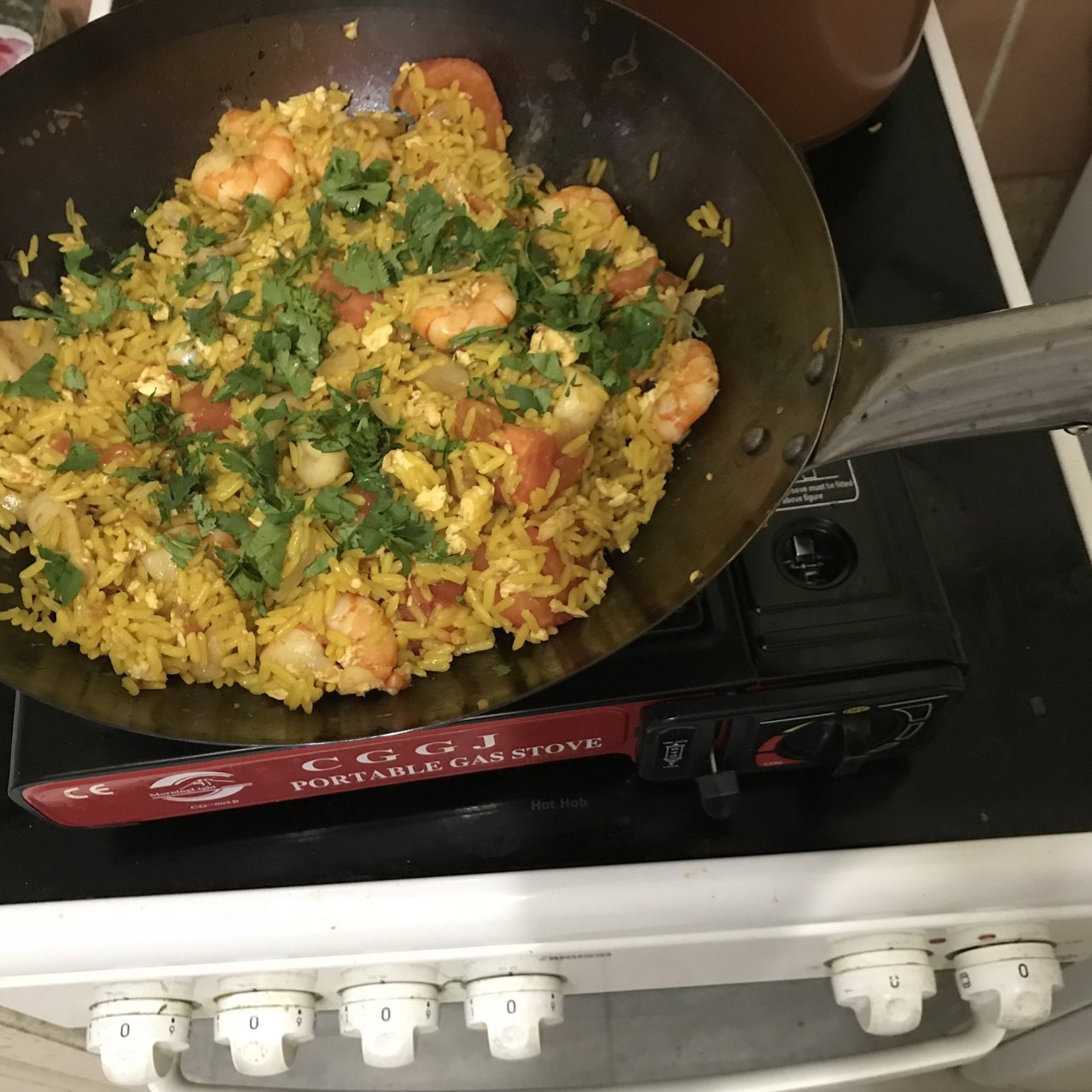 Жареный рис с морепродуктами по-тайски