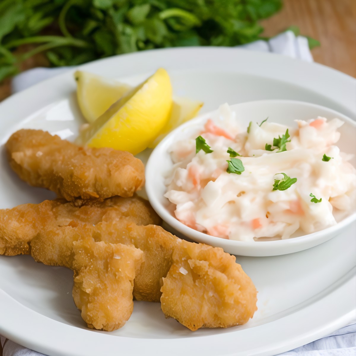 Золотистые куриные грудки с коулсло