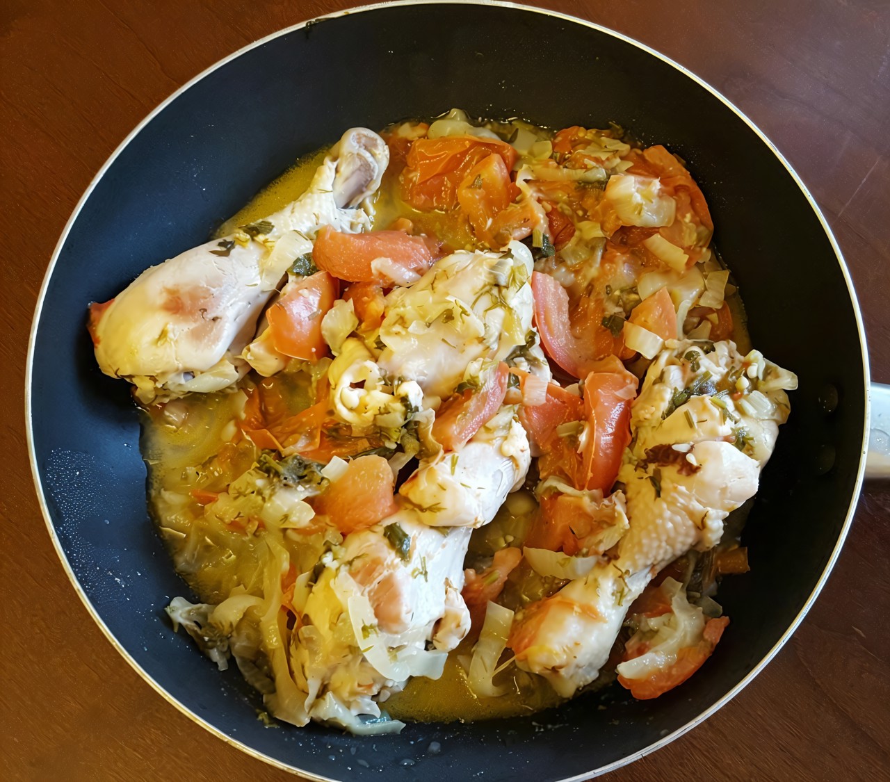 Чахохбили из тушеной курицы