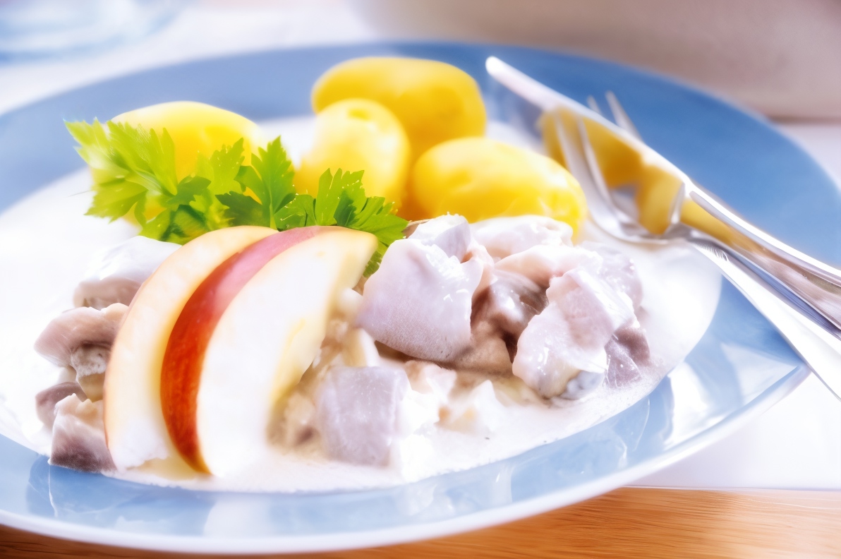 Филе рыбное с яблоками