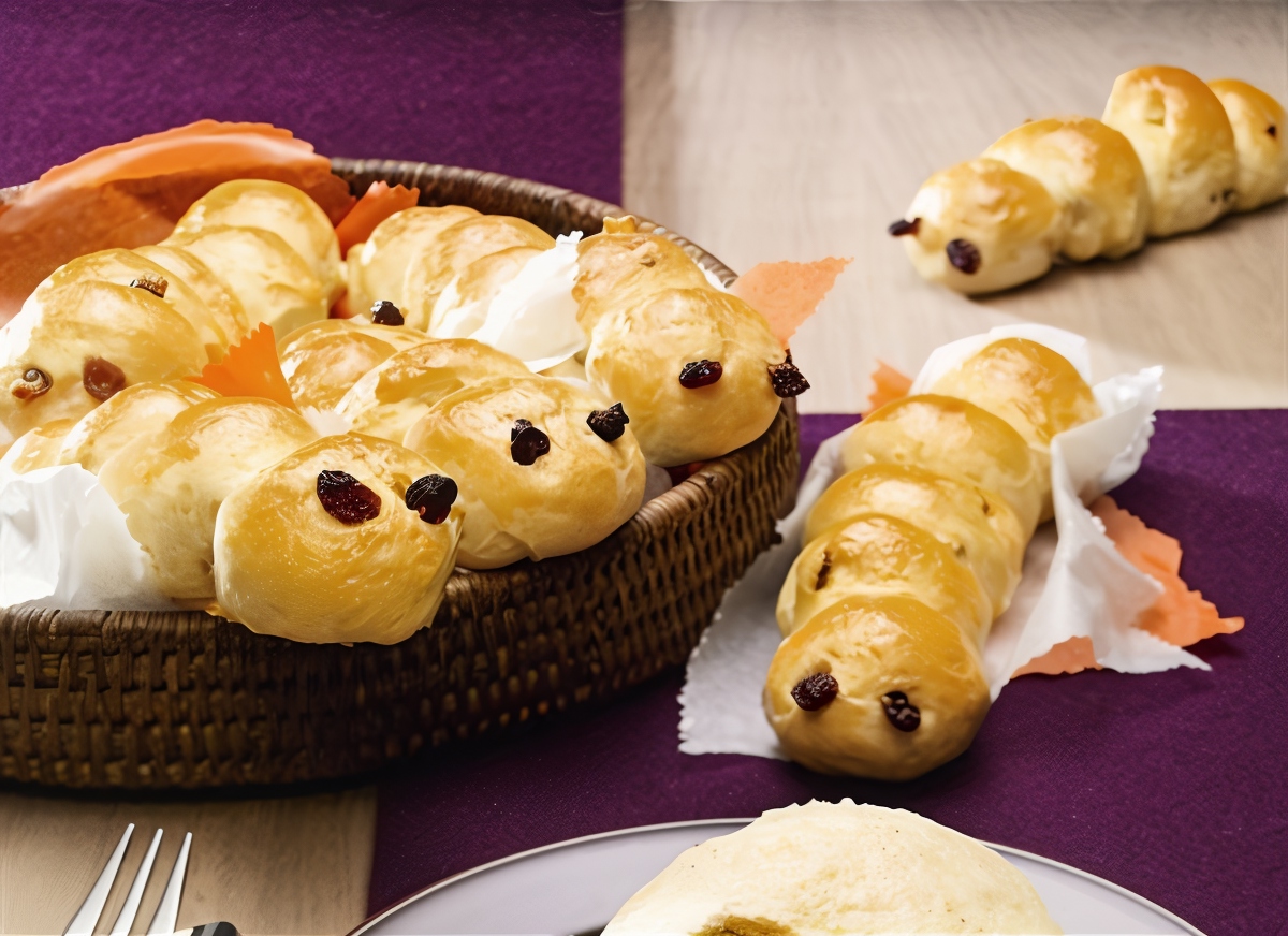Гусеницы с изюмом
