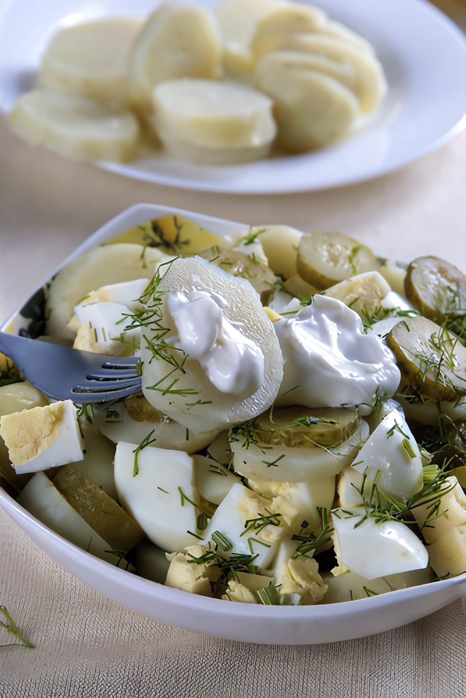 Картофельный салат с яйцом