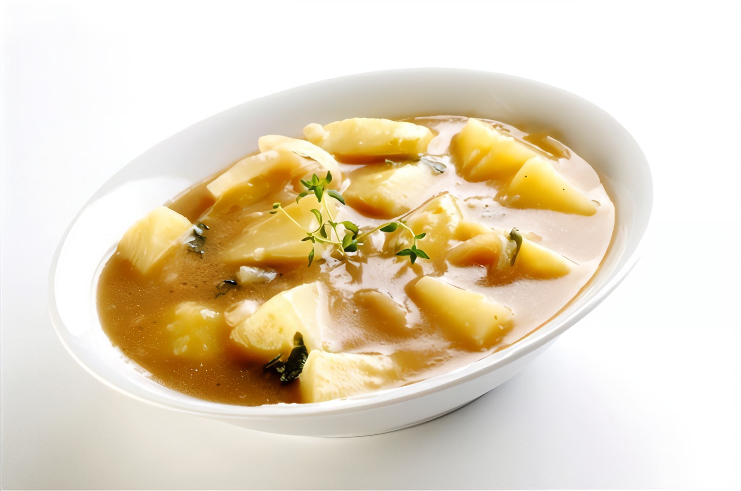 Картофельный суп на мясном бульоне
