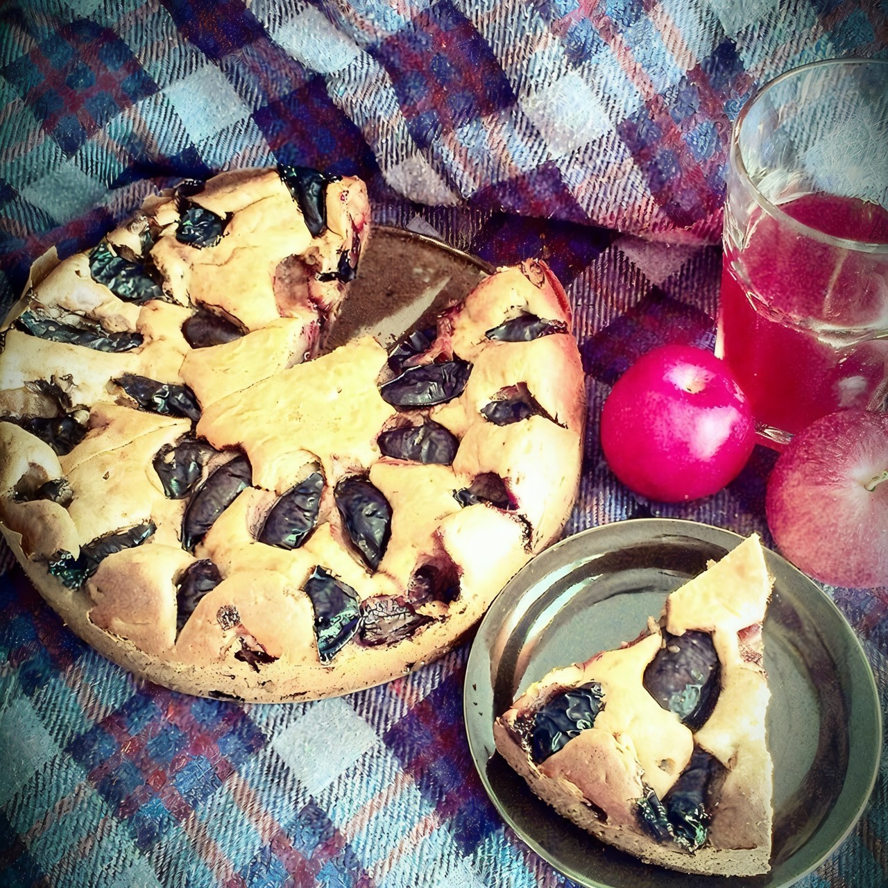 Коричный пирог со сливами
