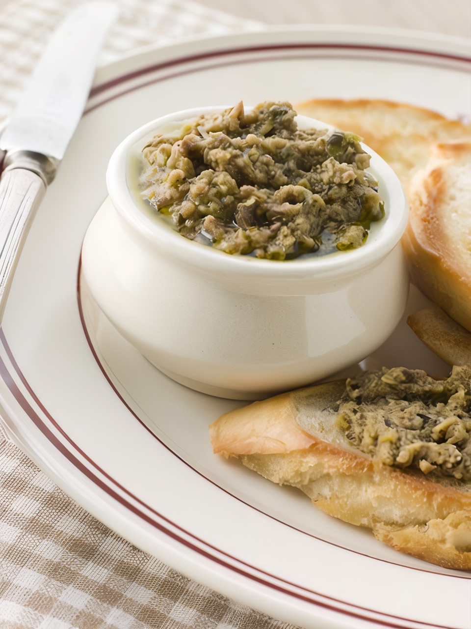 Кростини с артишоками и оливками