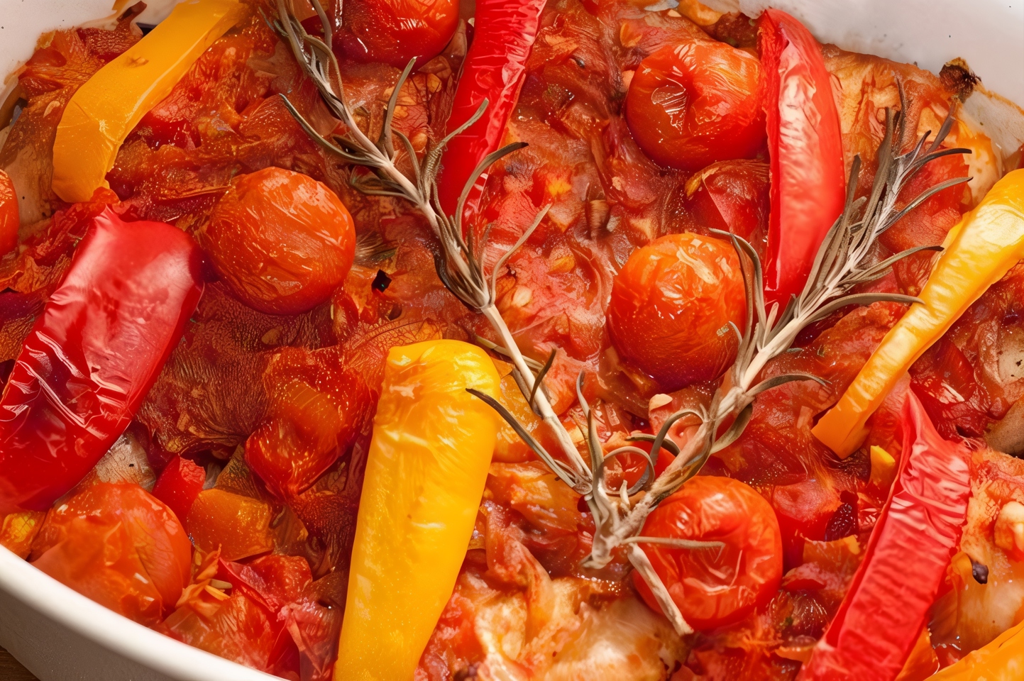 Курица, запеченная с овощами
