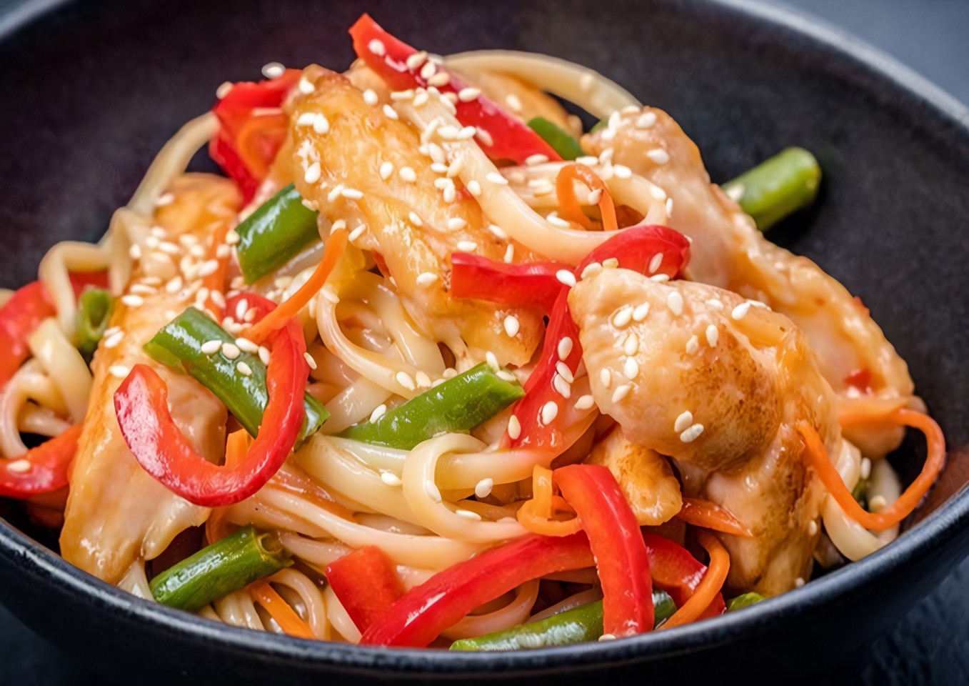Лапша удон с курицей