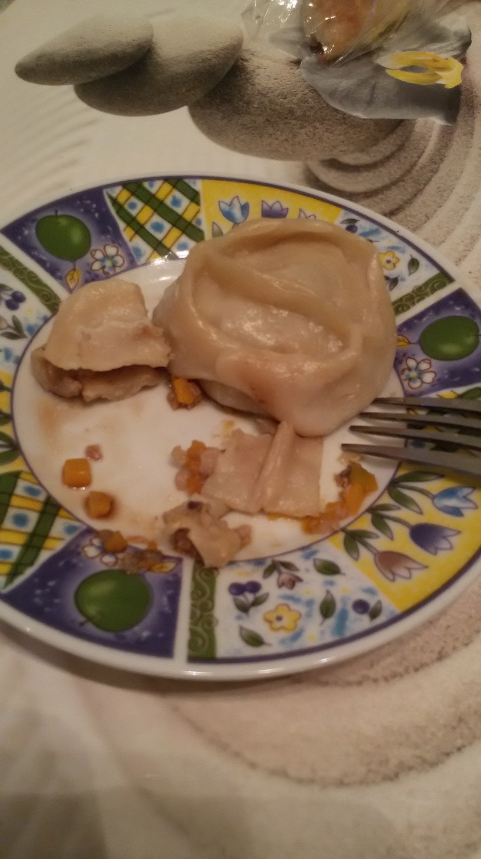 Манты с мясом и тыквой