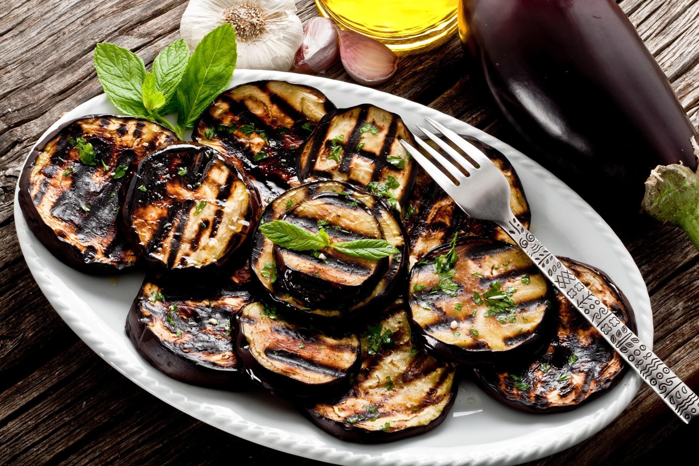 Melanzane grigliate (баклажаны на гриле под оливковым маслом)