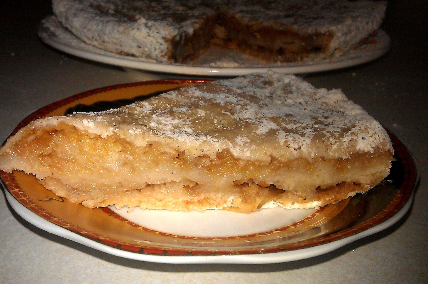 Насыпной яблочный пирог с корицей
