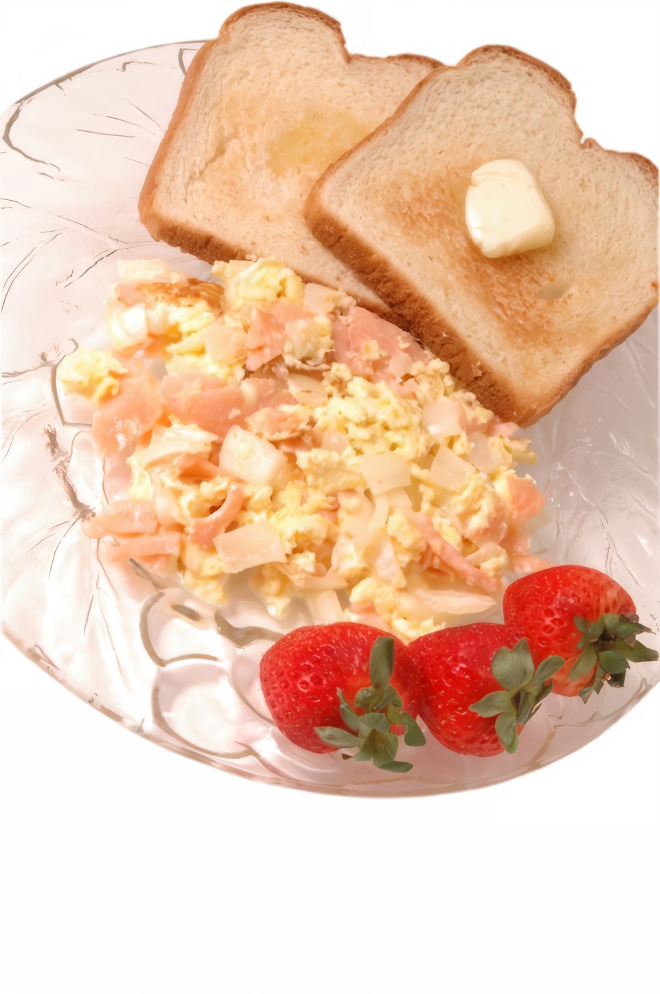Омлет с копченым лососем, мацой и укропом