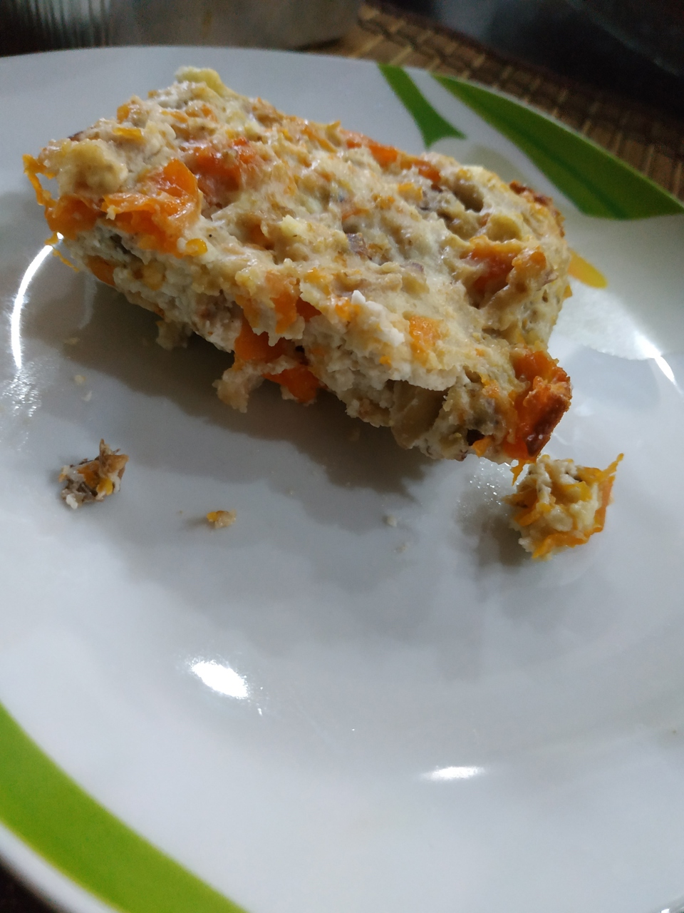 Овсяно-творожная запеканка с тыквой и грецкими орехами