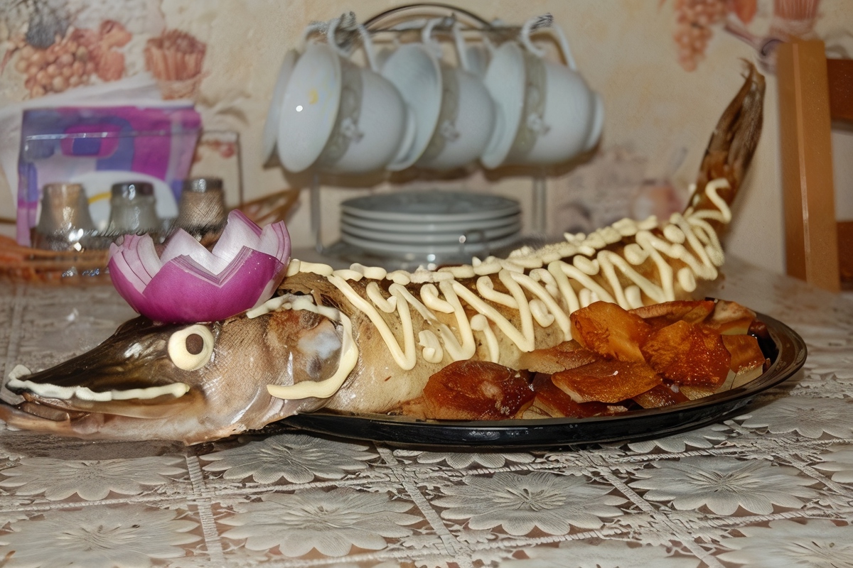 Печеная фаршированная щука