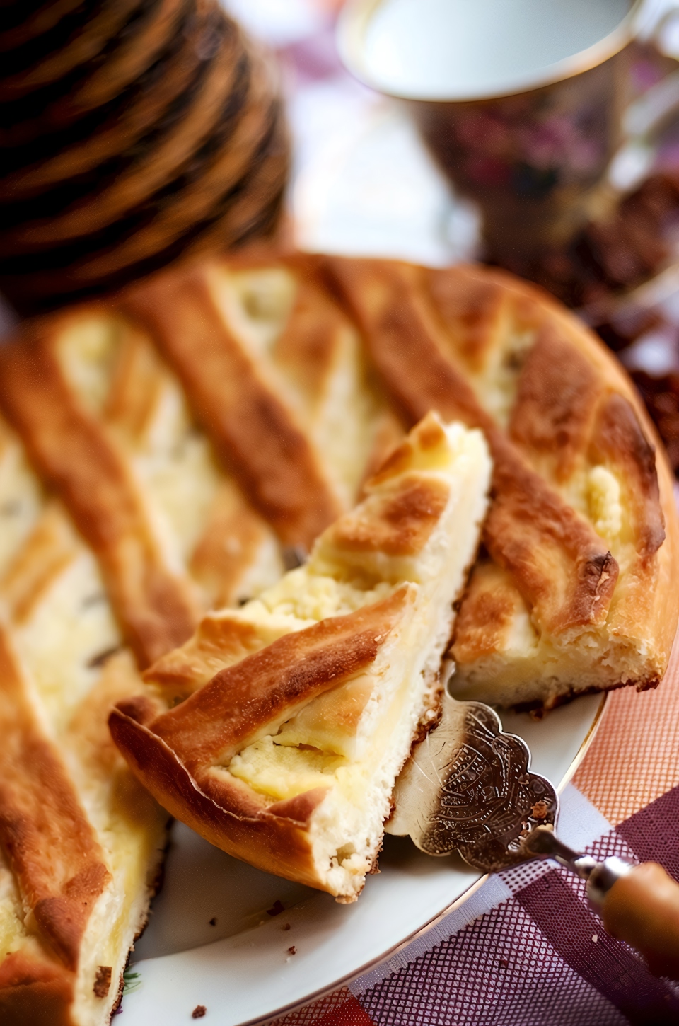 Пирог с творогом и изюмом