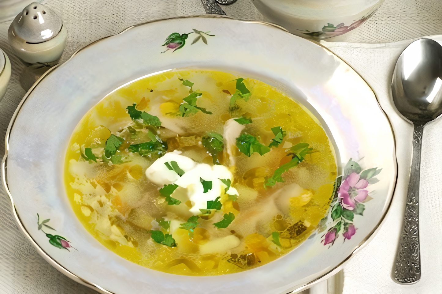 Рассольник с рисом и бараниной