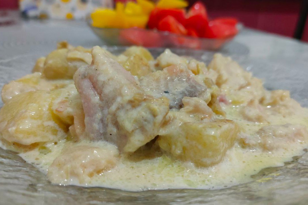 Рыба с картофелем и сливками