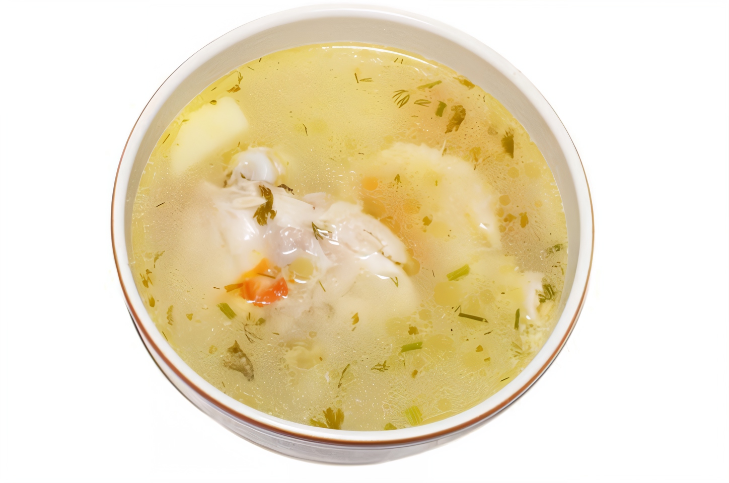 Суп с кусочками курицы