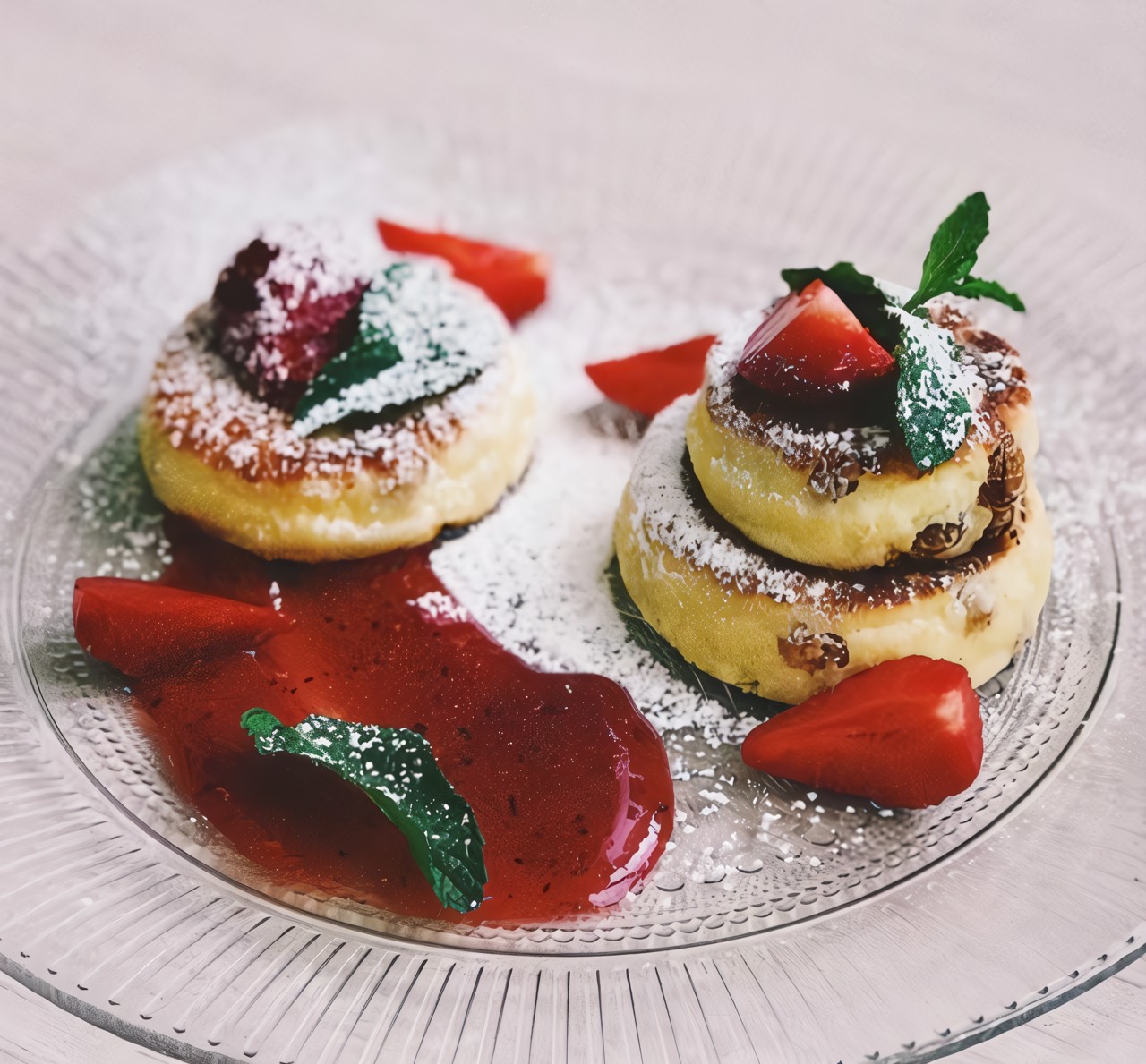 Сырники с клубничным соусом