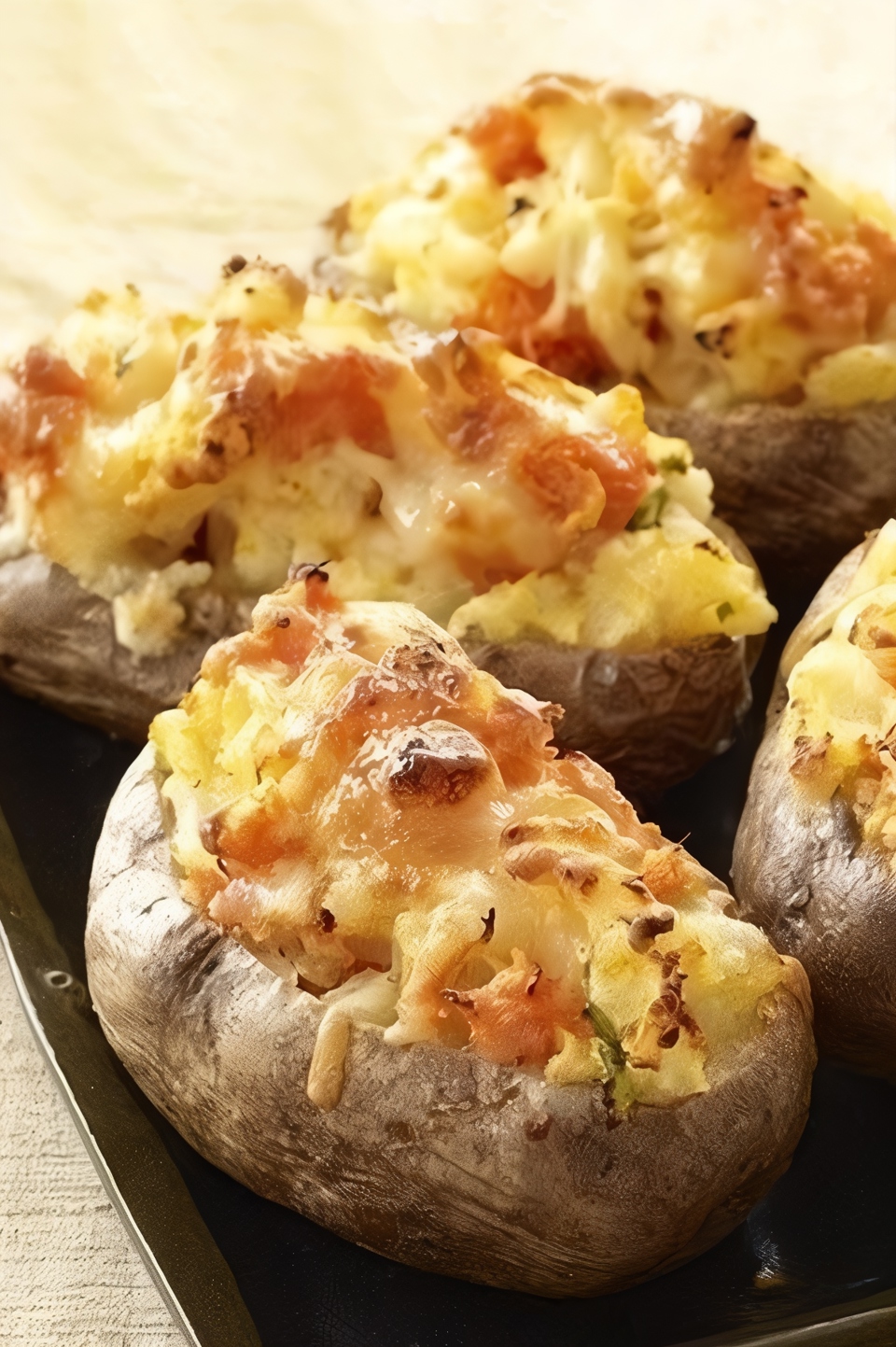 Запеченый картофель с гаудой и сметаной