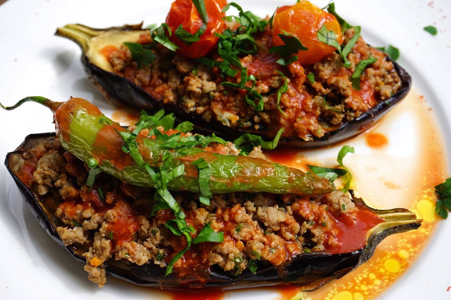 Запеченный баклажан с мясом лося