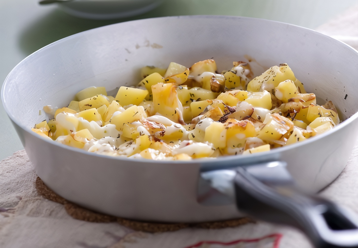 Жареный картофель с фетой и орегано