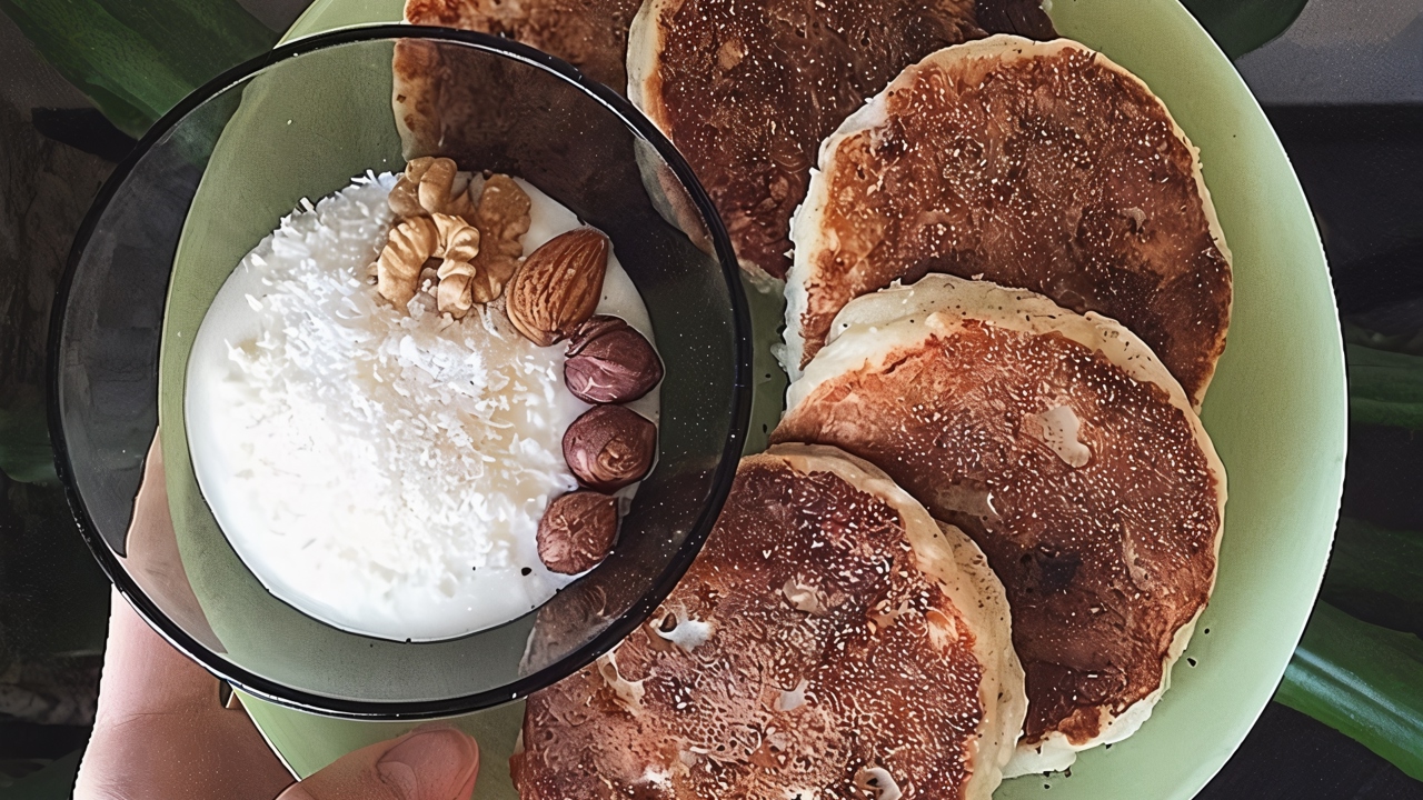 Сырники на рисовой муке с шоколадом и бананами