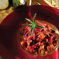 Баклажаны с луком в критском соусе