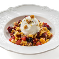 Крамбл из яблок и клюквы