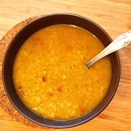 Крем-суп из красной чечевицы с тыквой