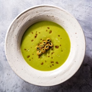 Крем-суп из зеленого горошка с овощами