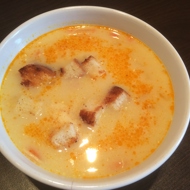 Куриный сливочный суп с кукурузой и болгарским перцем