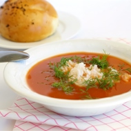 Летний суп с помидорами и болгарским перцем