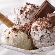Мороженое с шоколадом и мятой