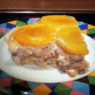 Персиковый торт с миндалем