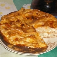 Пирог из лаваша с сулугуни, укропом и картошкой