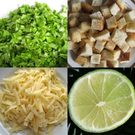 Салат с сыром и сухариками