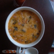 Сырный картофельный суп с морепродуктами