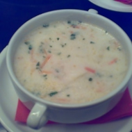 Суп из семги и морского коктейля