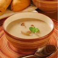 Суп-пюре из фасоли с грибами