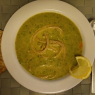 Суп-пюре из брокколи со спагетти