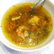 Суп с красной рыбой и креветками