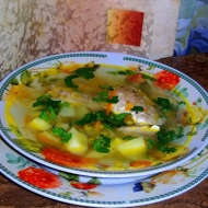 Суп с пеленгасом и горошком