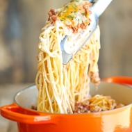 Запеченные спагетти с сыром