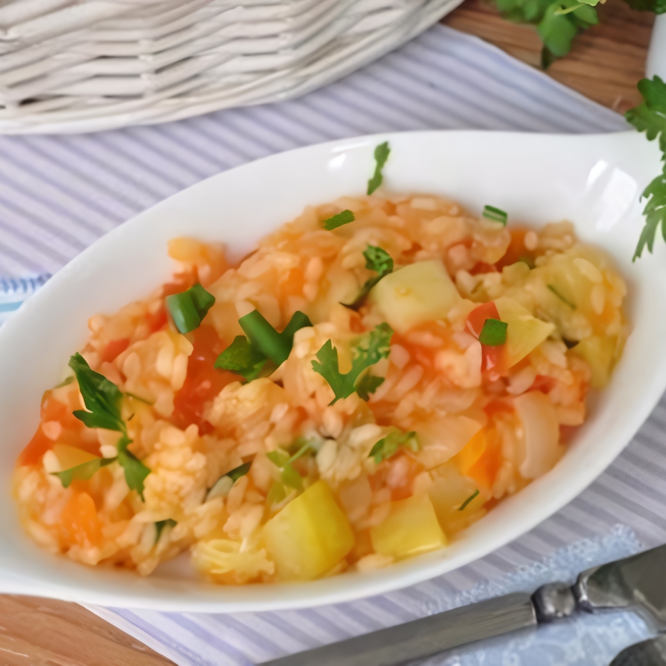 Кабачки с рисом, морковью и куриной грудкой