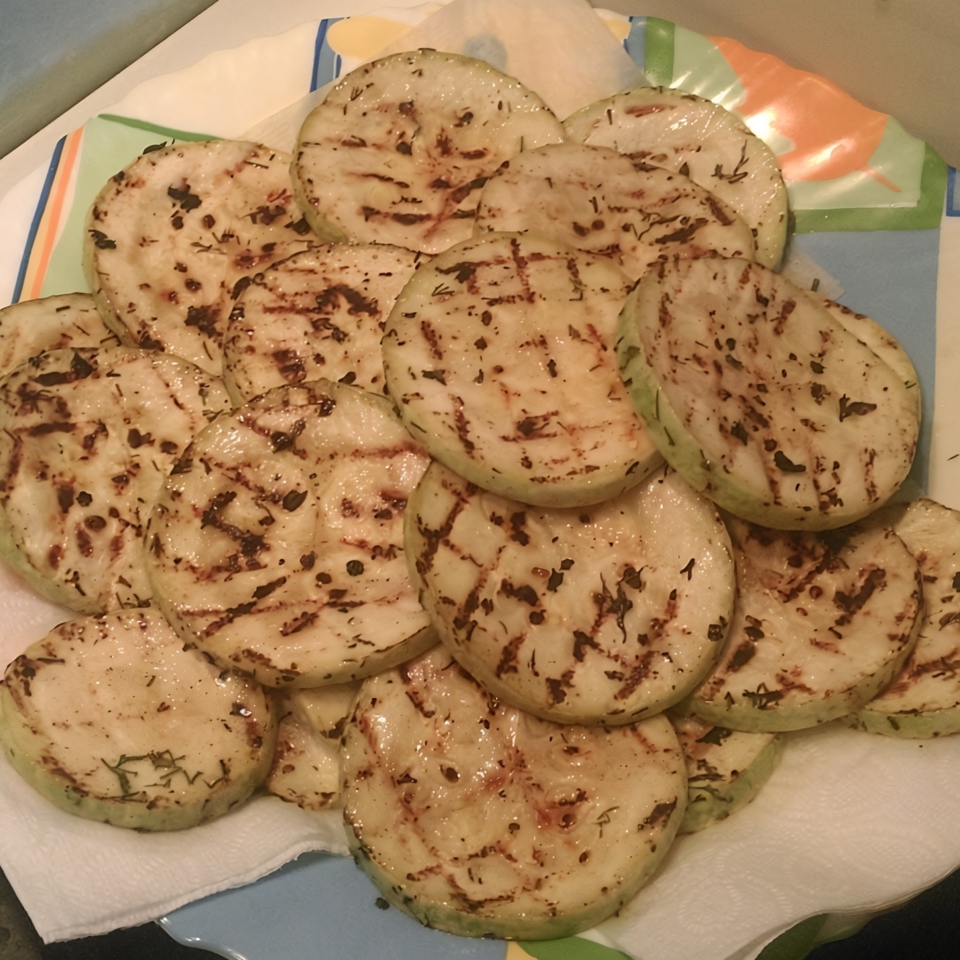 Кабачки в маринаде, жареные на сковороде-гриль